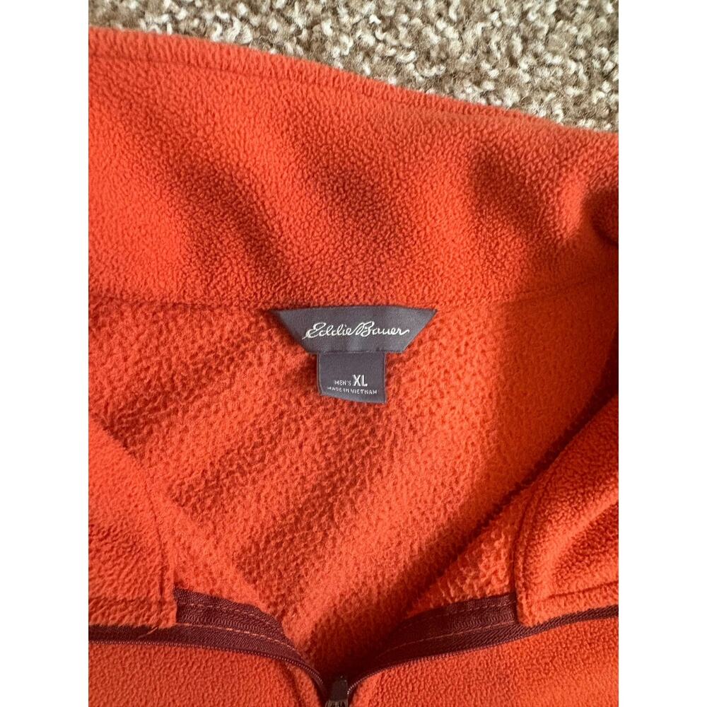 Eddie Bauer Mens Xl Orange 1/4 Zip Sweater - Picture 2 of 7